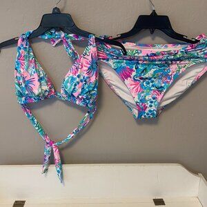 Lilly Pulitzer Pink and Blue Floral Bikini